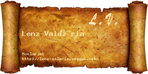 Lenz Valéria névjegykártya