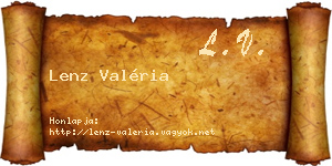 Lenz Valéria névjegykártya